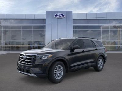 2026 Ford Explorer in Agate Black — front three-quarter view