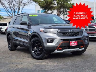 2022 Ford Explorer Timberline in Gray Metallic — front three-quarter view