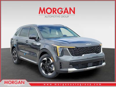 2026 Kia Sorento Hybrid EX in Interstellar Gray — front three-quarter view