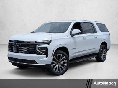 2026 Chevrolet Suburban High Country in Polar White Tricoat — front three-quarter view
