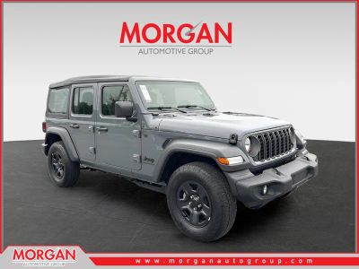 2026 Jeep Wrangler Sport in Gray — front three-quarter view