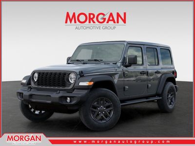 2026 Jeep Wrangler Sport S in Gray — front three-quarter view