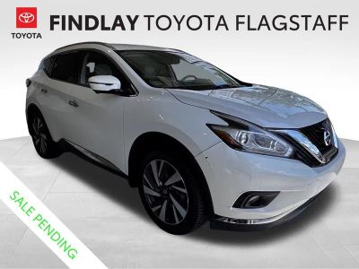 2017 Nissan Murano Platinum in Pearl White — front three-quarter view