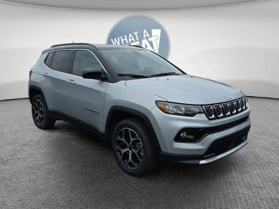 2026 Jeep Compass Limited in Silver Zynith Metallic Clearcoat — front three-quarter view