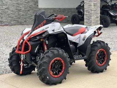 2026 Can-Am Renegade X mr 1000 R Hyper Silver & Legion Red — rear three-quarter view