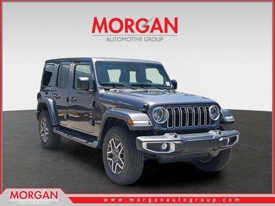 2026 Jeep Wrangler Sahara in Granite Crystal Metallic Clearcoat — front three-quarter view