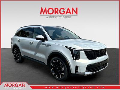2026 Kia Sorento EX in Silver — front three-quarter view