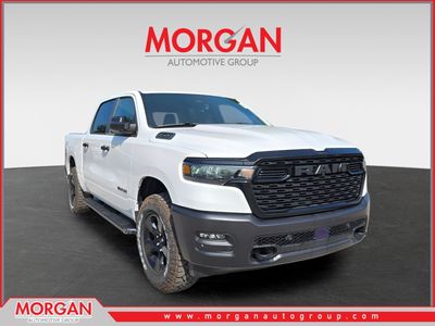 2026 Ram 1500 Warlock in Bright White Clearcoat — front three-quarter view