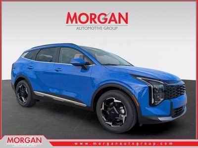 2026 Kia Sportage EX in Nebular Blue — front three-quarter view