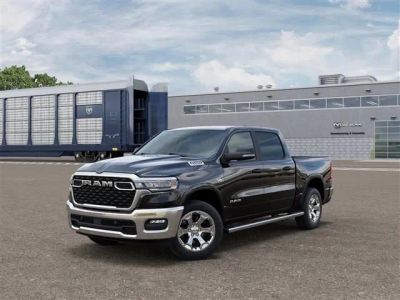 2026 RAM Ram 1500 RAM 1500 BIG HORN CREW CAB 4X4 5'7' BOX in Diamond Black Crystal Pearl-Coat Exterior Paint — front three-quarter view