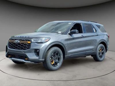 2026 Ford Explorer Tremor in Gray Metallic — front three-quarter view