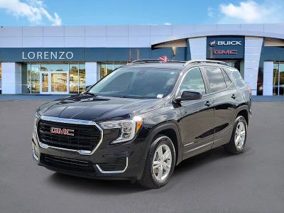 2023 GMC Terrain SLE in Ebony Twilight Metallic — front three-quarter view