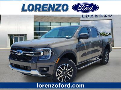 2026 Ford Ranger LARIAT in Marsh Gray — front three-quarter view