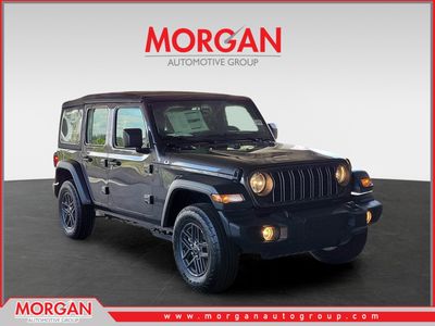2026 Jeep Wrangler Sport in Granite Crystal Metallic Clearcoat — front three-quarter view