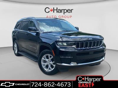 2023 Jeep Grand Cherokee L Limited 4x4 in Black — front three-quarter view