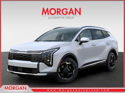2026 Kia Sportage EX in Glacial White Pearl — front three-quarter view