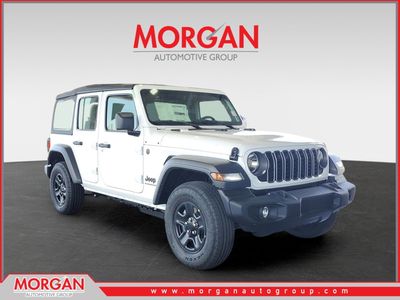 2026 Jeep Wrangler Sport in Bright White Clearcoat — front three-quarter view