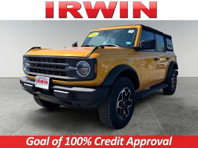 2022 Ford Bronco Base in Yellow — front three-quarter view