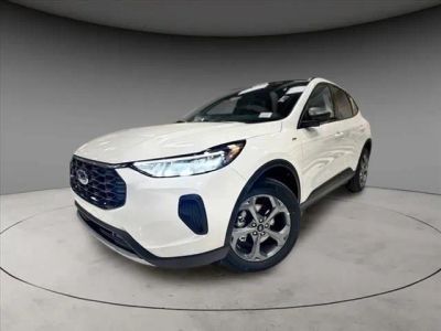 2025 Ford Escape ST-Line in White Metallic — front three-quarter view
