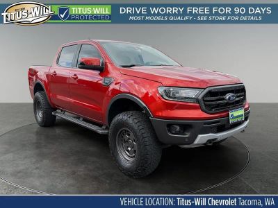 2019 Ford Ranger LARIAT in Red — front three-quarter view