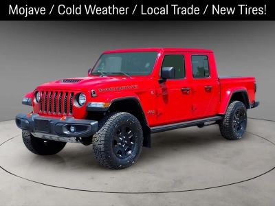 2021 Jeep Gladiator Mojave in Firecracker Red Clearcoat — front three-quarter view