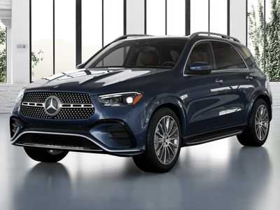 2026 Mercedes-Benz GLE 350 in Twilight Blue Metallic — front three-quarter view