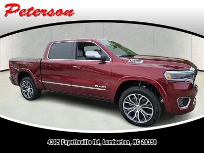 2025 RAM 1500 Tungsten Crew Cab 4x4 5'7' Box in Delmonico Red Pearlcoat — front three-quarter view
