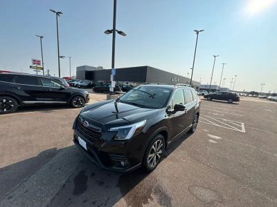 2023 Subaru Forester Limited in Crystal Black Silica — front three-quarter view