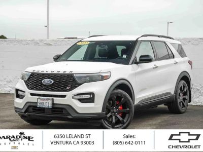 2022 Ford Explorer ST in Star White Metall — front three-quarter view