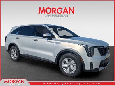 2026 Kia Sorento LX in Ivory Silver — front three-quarter view
