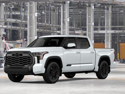 2026 Toyota Tundra Platinum in Wind Chill Pearl — front three-quarter view