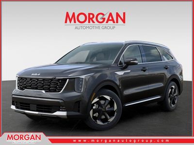 2026 Kia Sorento Hybrid EX in Interstellar Gray — front three-quarter view