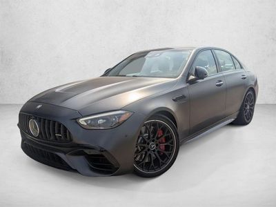 2026 Mercedes-Benz AMG C 63 AMG &reg; C 63 S E Performance Sedan in MANUFAKTUR Graphite Gray Magno — front three-quarter view