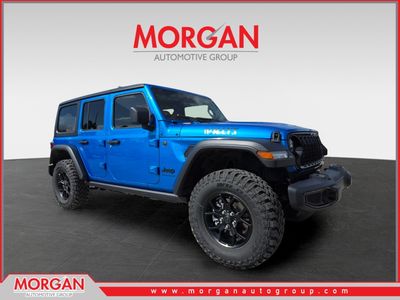 2026 Jeep Wrangler Willys in Blue — front three-quarter view