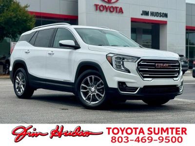 2024 GMC Terrain SLT in Summit White — front three-quarter view