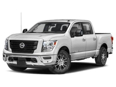 2022 Nissan Titan SV in Red Alert — front three-quarter view