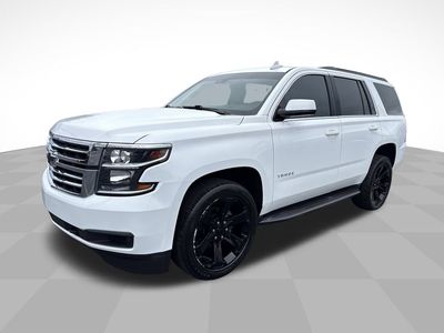 2019 Chevrolet Tahoe LS in Summit White — front three-quarter view