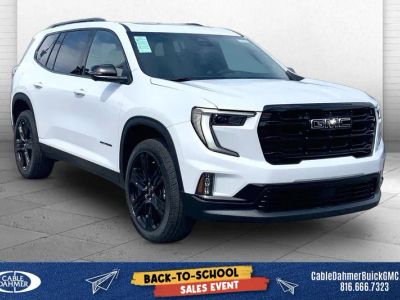 2026 GMC Acadia Elevation in Glacier White Tricoat — front three-quarter view