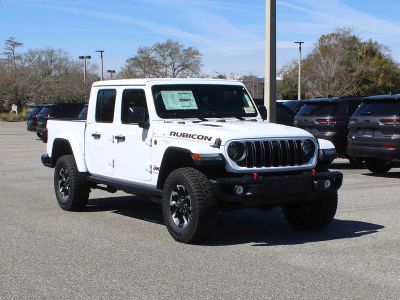 2026 Jeep Gladiator Rubicon X in Bright White Clear-Coat Exterior Paint — front three-quarter view