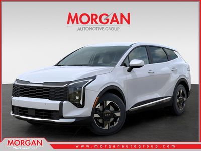 2026 Kia Sportage LX in Glacial White Pearl — front three-quarter view