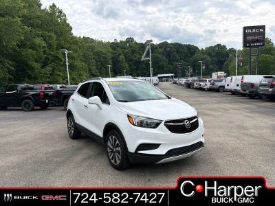 2022 Buick Encore Preferred in Summit White — front three-quarter view