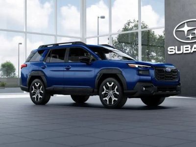 2026 Subaru OUTBACK Touring XT in Sapphire Blue Pearl — front three-quarter view