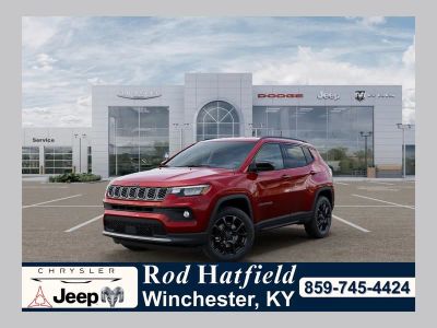 2026 Jeep Compass COMPASS LATITUDE ALTITUDE 4X4 in Red Hot Pearl-Coat Exterior Paint — front three-quarter view