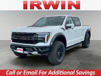 2026 Ford F-150 Raptor in White — front three-quarter view