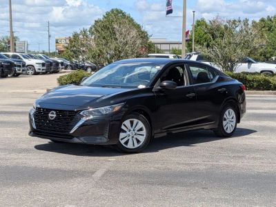 2024 Nissan Sentra S in Black — front three-quarter view