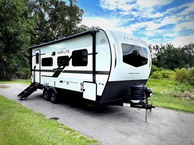 2027 Forest River Flagstaff Micro Lite — front three-quarter view