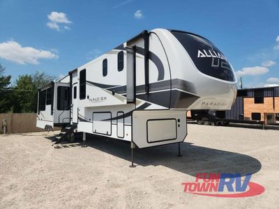 2023 Alliance RV Paradigm — front three-quarter view