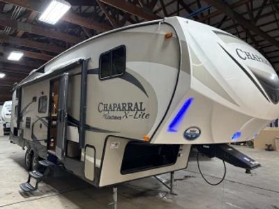 2015 Coachmen Chaparral X-Lite — rear three-quarter view