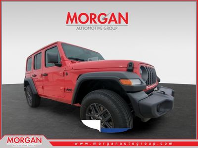 2026 Jeep Wrangler Sport S in Red — front three-quarter view