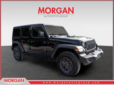 2026 Jeep Wrangler Sport S in Black — front three-quarter view